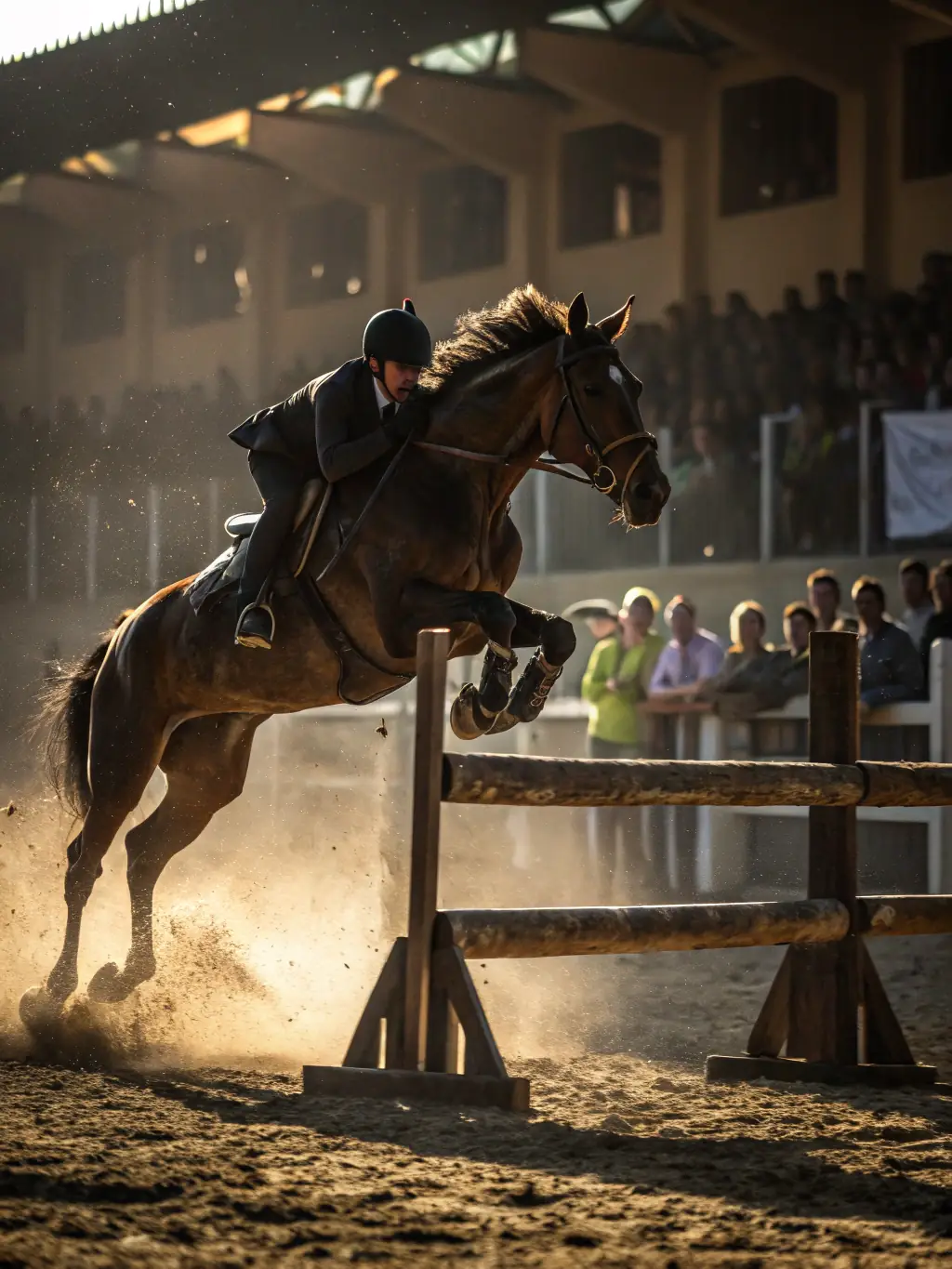 An action shot from a recent horseball competition, capturing the intensity and excitement of the sport, with players vying for the ball.